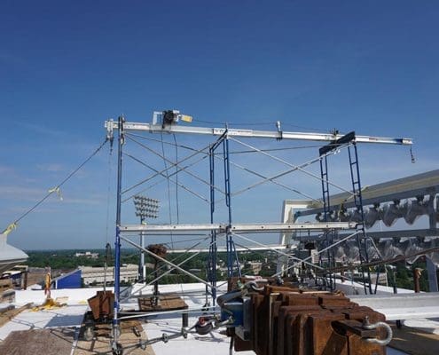 Bismac-Material-Hoist-on-Scaffolding-Towers